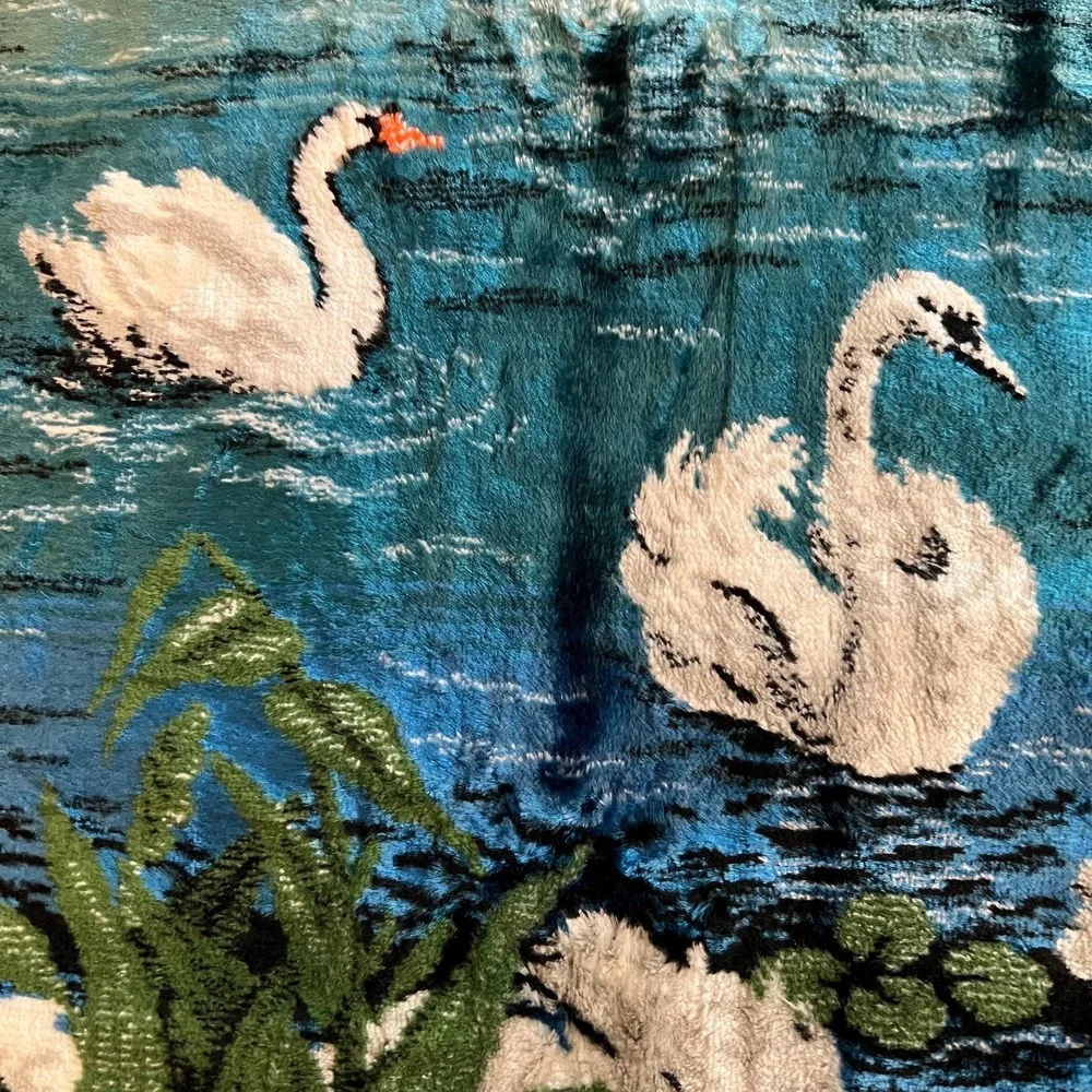 Vintage Swan Lake Large Wall Tapestry | Made In Italy | 74